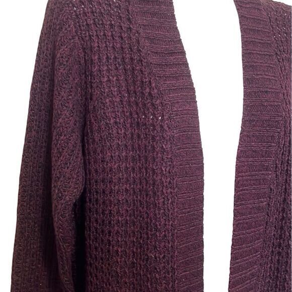 RD style women’s cardigan sweater Size XS plum open front longline pockets‎ NEW - Picture 1 of 8